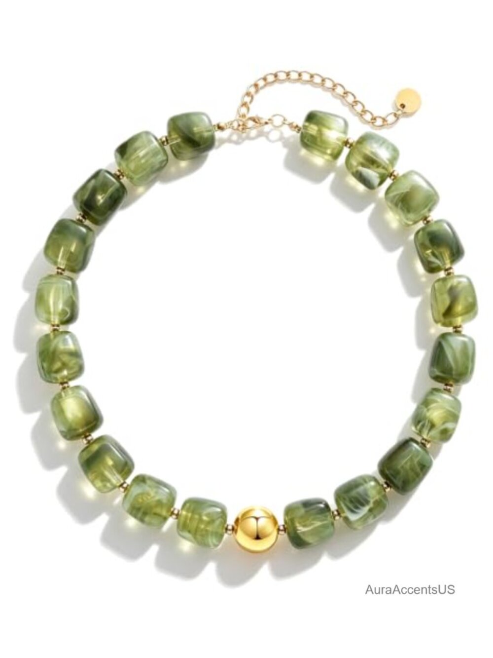 Chunky Beaded Necklace Oversized 20MM Square Acrylic Boho Statement Choker